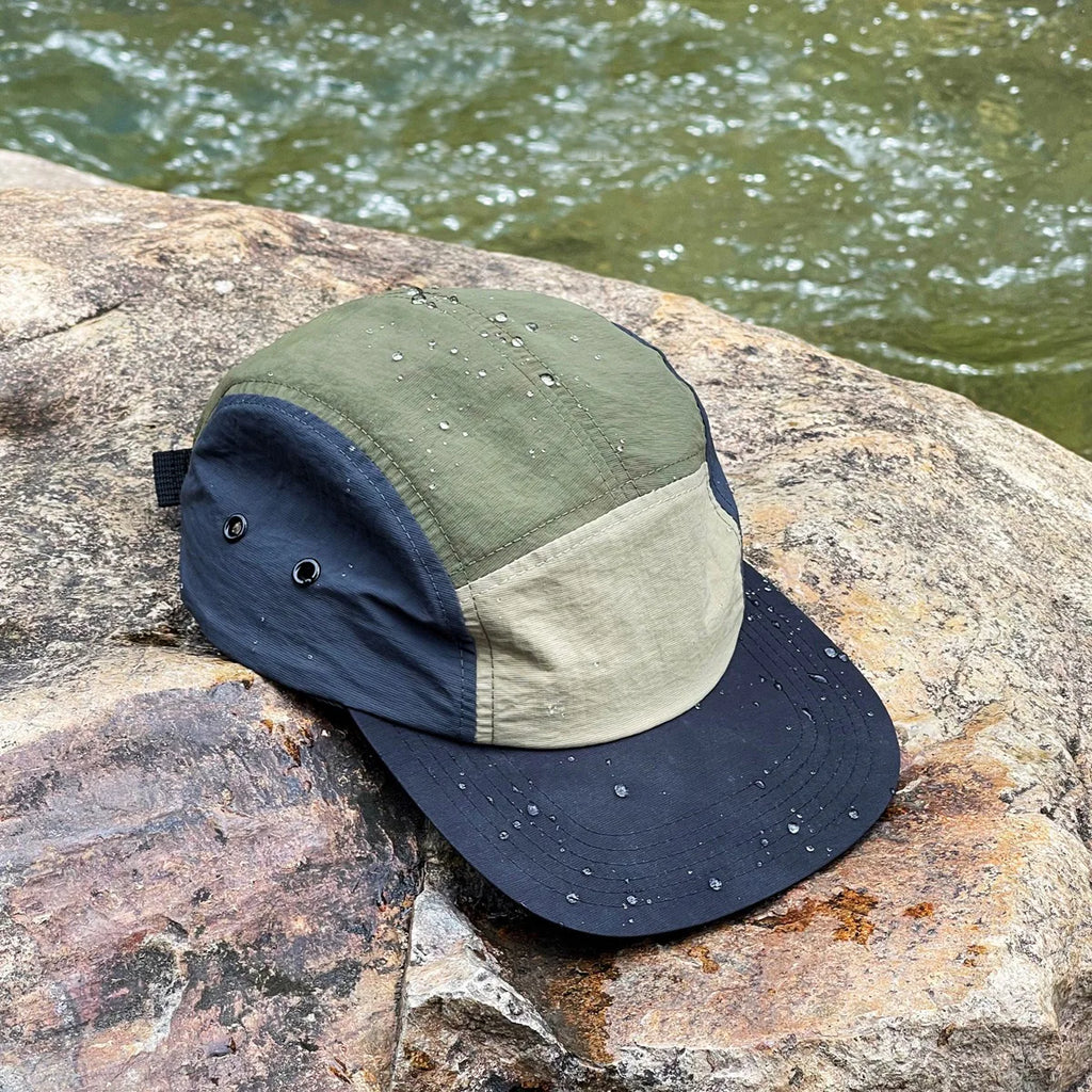 Wholesale Ripstop Spandex Camp Hat Lightweight Camper Nylon Unstructured Cap  5 Panel Sports Running Nylon Hat Custom