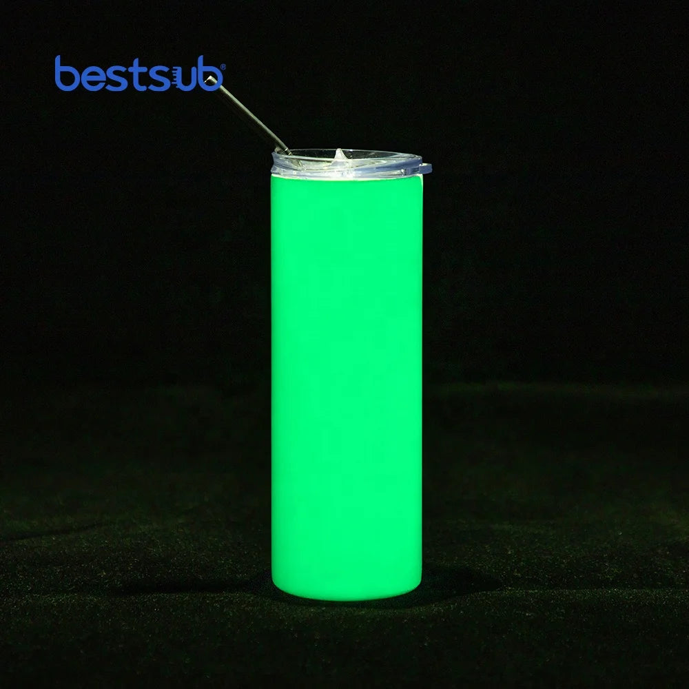 BestSub 20oz Wholesale Stainless Steel Vacuum Glow in the Dark Sublimation Straight Color Changing Tumbler Cup in Bulk