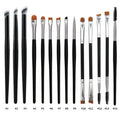 Black Wood Handle Flat Concealer Brush Synthetic Flat Concealer Brush Private Label Severely Flat and Dense Thin Eyeliner Brush