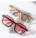 Unisex European Style UV400 Square PC Coffee/Red Fashion Trending Sunglasses Frame