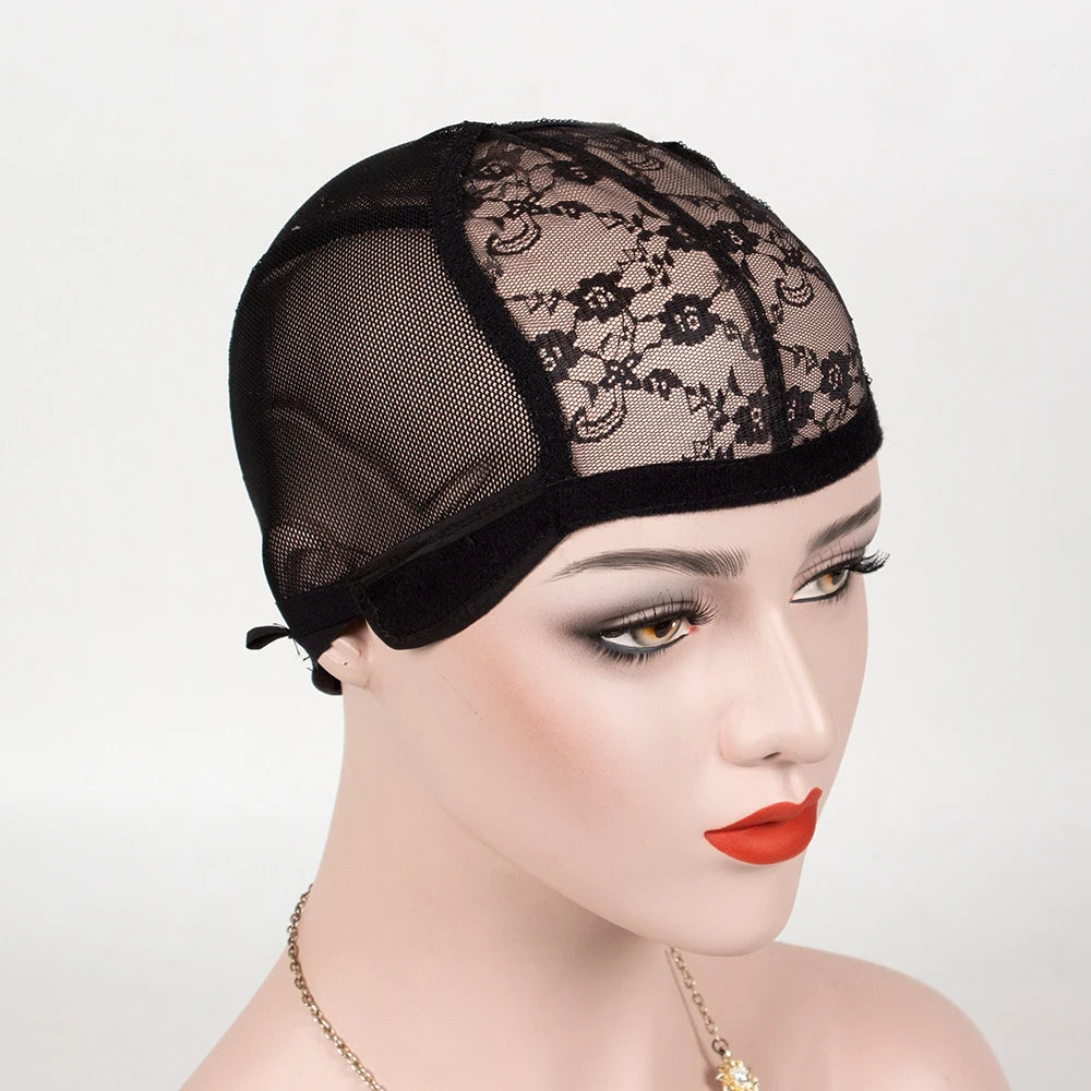 Wholesale Price Adjustable Glueless Dome Mesh Breathable Weaving Wig Caps with Adjustable Straps for Making Wigs