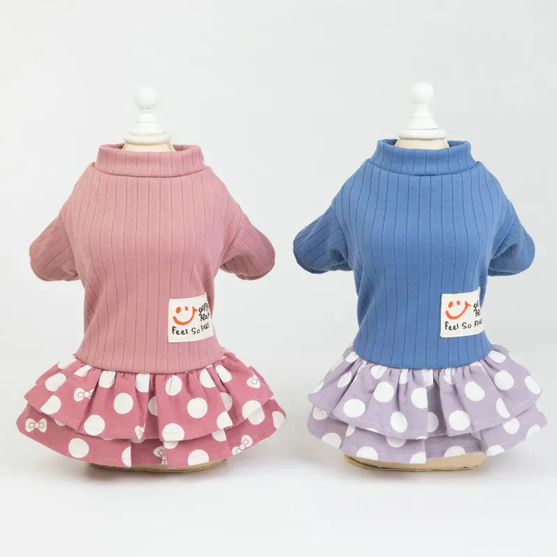 Wholesale Cute Dog Knitted Mini Winter Dress