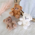12cm Cartoon Teddy Bear Plush Doll Keychain Pendant Cute Stuffed Animal Keyring Doll Bag Pendant Accessories for Boys Girls Gift