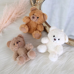 12cm Cartoon Teddy Bear Plush Doll Keychain Pendant Cute Stuffed Animal Keyring Doll Bag Pendant Accessories for Boys Girls Gift