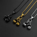 Hot Selling Retro Stainless Steel Fitness Boxing Gloves Necklace Personalized Creative Design Pendant Men's Necklace Accessories