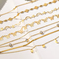 Gold Anklets for Women 2024 Stainless Steel Star Moon Barefoot Anklets Accessory butterfly Wholesale