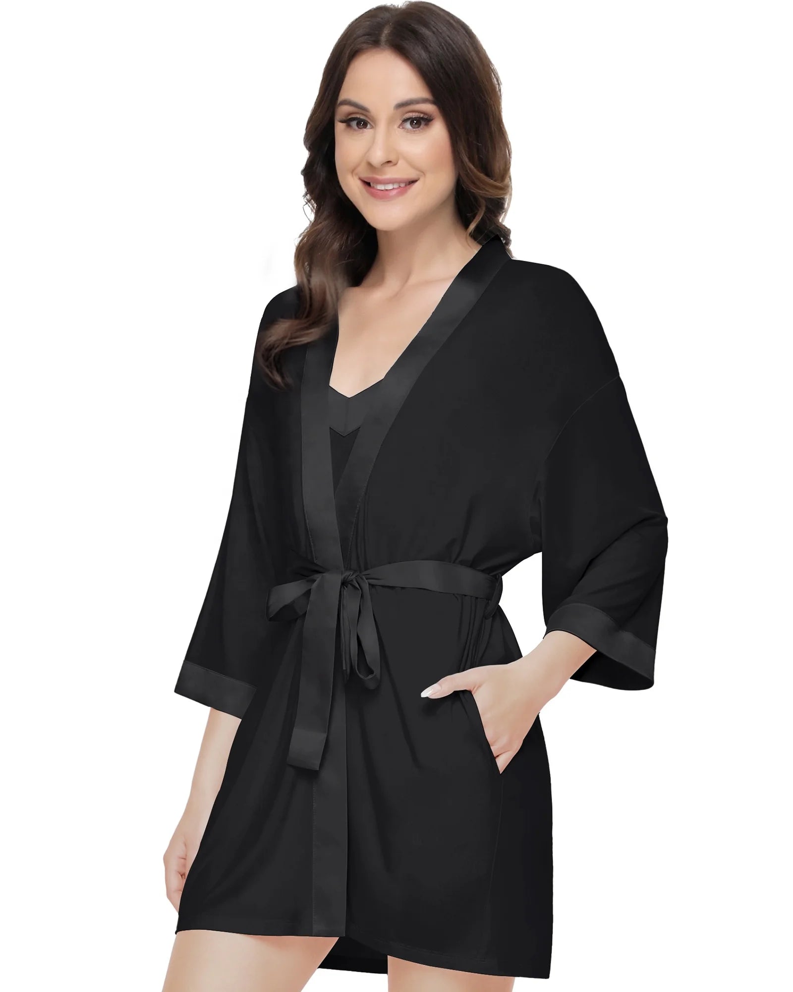 Kimono Womens Bamboo Viscose Bathrobe Robes Femme