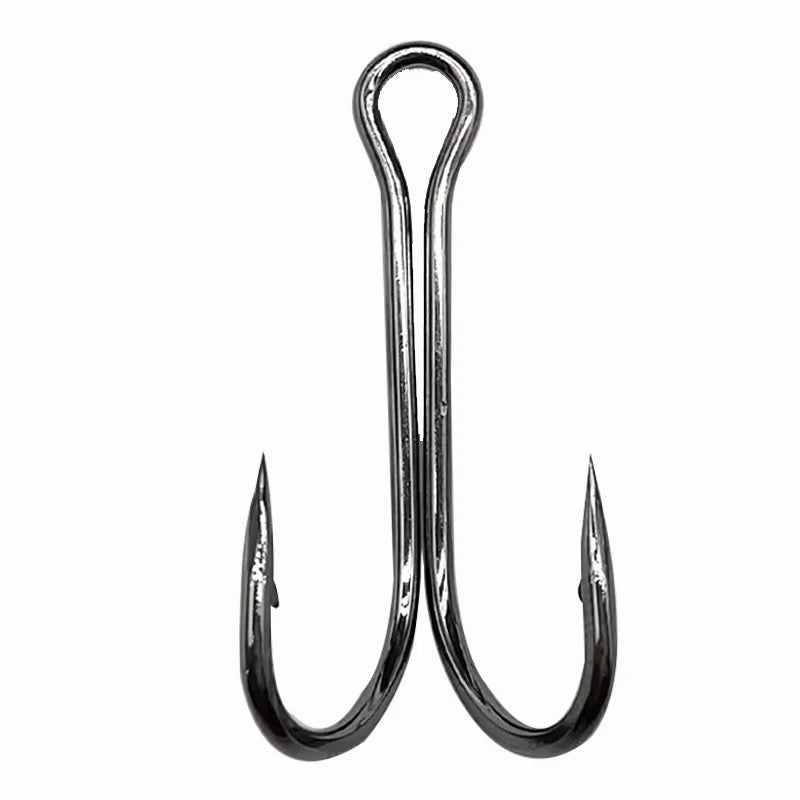 TAKEDO PH9983 Double Hook 8#-5/0 Fishhook Short Shank Fishing Hook 60 Degree Hight Carbon Steel Fishing Hooks for Frog Lure