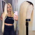 16 Inch 1b613 Cheap HD Lace Frontal Human Hair Short Ombre Wig 13x4 13x6 Straight HD Lace Front Human Hair Wig