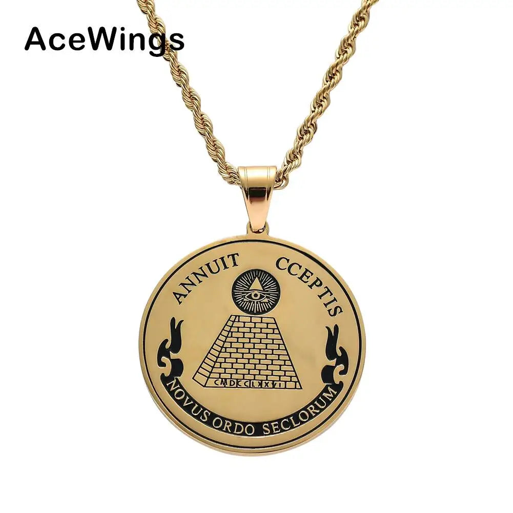 SN181 Man Fashion  Pendant Fashion Crystal Stainless Steel Necklace Hip Hop Rock Jewelry