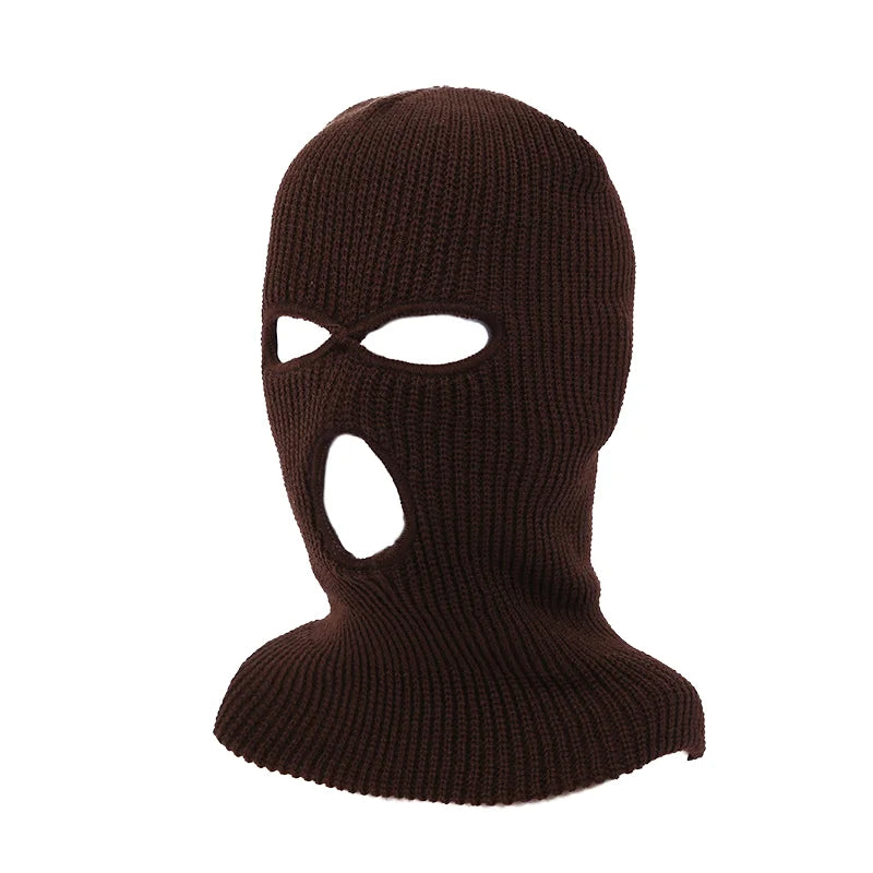 Wholesale Stock Fashion Winter Balaclava Mask Hats Hip Hop 100% Acrylic 3 Holes Knit Ski Balaclava Mask Hat