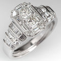 Huitan 2025 New Beautiful Anillos Radiant Cut Crystal Clear Rings Advanced Custom Rings Women Office Silver Wedding Rings Pure
