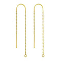 Beadsnice U-Threader DC Bead Chain Drops With Ring 14K Gold Dangle Drop Wire Earring