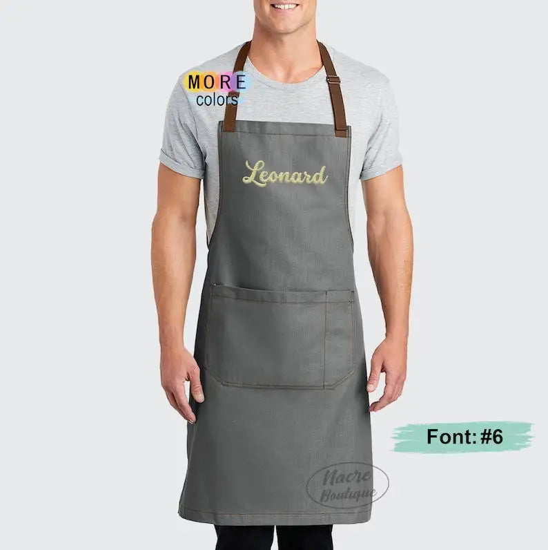 2Days Drop Shipping Personalize Custom Kitchen Embroidered Text Apron Monogrammed Hostess Cooking Gift Custom Fashion Accessory