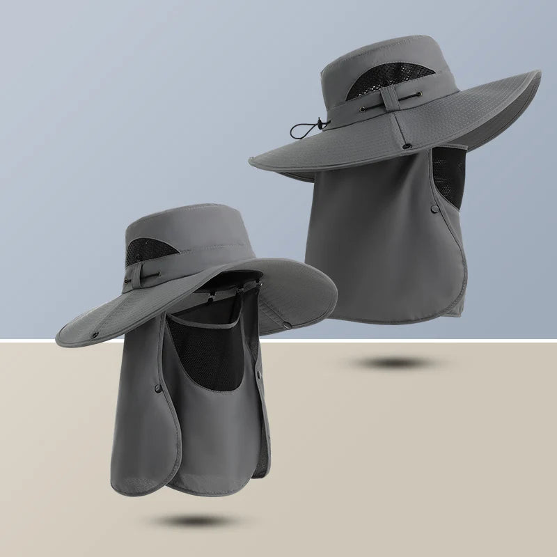 New Design Sun UV protection Custom Summer Full Face and Neck Cover Fisherman Bucket Hats for Men