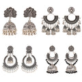Silver Plated Eco-friendly Peacock Shape Drop Bells Pattern Bohemian Jewelry Vintage Little Tassel Bead Earrings