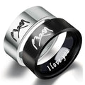 I LOVE YOU 8mm Stainless Steel Rings for Lovers Wedding Engagement Jewelry Valentines Day Gift Men Women Couple Titanium Ring