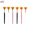 Belifa Private Label pink Black Mini Small Mascara Eyelash Lash Cleansing Fan Shape Makeup Brush and Mask Applicator Fan Brush MegaBDM