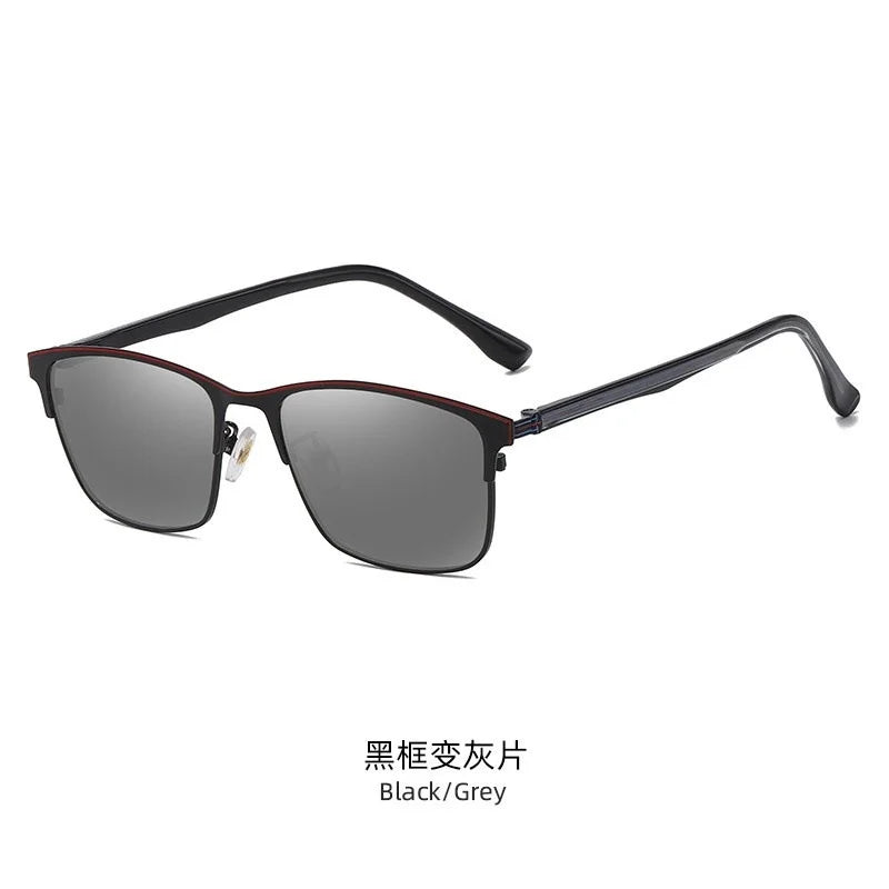 New Retro Photochromic Anti Blue Light Optical Glasses Man'S Half Frame Photo Gray Eyeglasses Optical Frame for Glasses 2024
