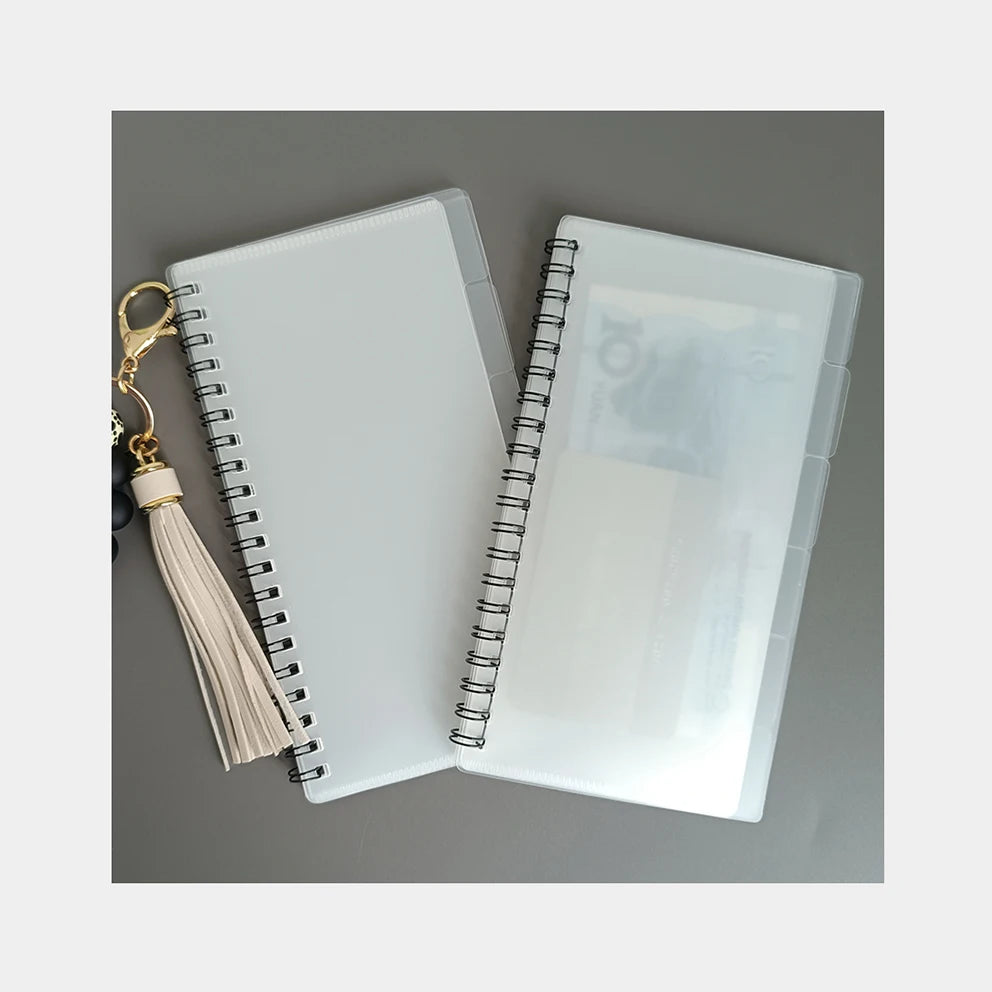 New Style Portable Frosted Plastic Money Pocket Black Popular Journal Set Diary Planner Spiral Notebook