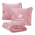 Hot Sale Customization Logo Design Eco-friendly Warm All Ages Polyester Sharpe Plaid 2 in 1 Pillow Blanket