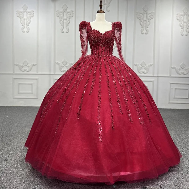 Jancember 9743 Fashion Red Sequins Evening Bridal Prom Party Ball Gown Dresses