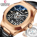 CHENXI Luxury Men's Mechanical Automatic Sports Watch Waterproof Wrist Watch Leather Band Analog Dial Display Relogio Masculino