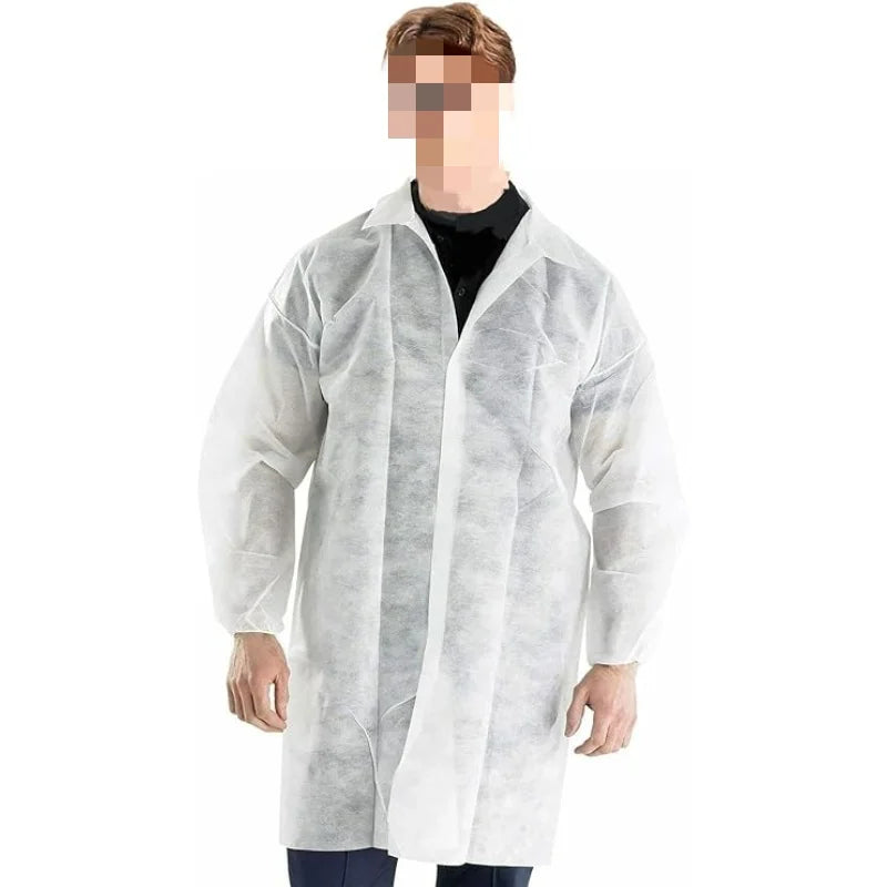 Disposable Non-woven Dust-proof Breathable Anti-dirty Anti-fouling Lab Coat