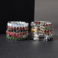 RZ0235 Abiding Fine Jewelry Fashion Bohemian Style Round 3mm Colorful Natural Gemstone 925 Sterling Silver Hoop Earrings