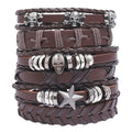 Wholesale Men's Vintage Multilayer Leather Bracelets Personality Fashion Charm Bracelets