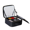Portable Fashion PU Makeup Bag with Adjustable Large LED Lights Mirror Zipper Closure and Thread Pattern