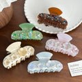 YHJ High-quality Elegant and Exquisite Hair Claws Water Diamond Flower Design Hair Claw Clip Acetate Hair Claw