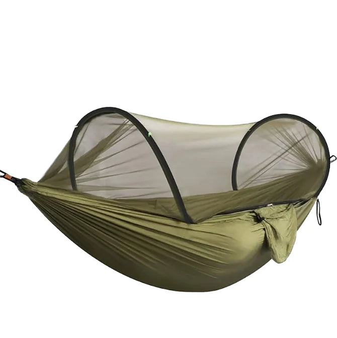 Parachute Nylon Portable Double Camping Hammock Tent Outdoor Camping Sunshade Bed With Mosquito Net