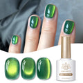 BORN PRETTY High Quality Jelly Glass Beads Cat Eye Nail Gel Polish OEM Custom Logo Vegan Green Glitter Cateye Gel Polish