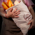 Custom Logo 100% Cotton Reusable Folding Bread Bag Eco-Friendly Homemade Natural Linen Bread Storage Bag