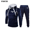 PASUXI Best Quality Men's Casual Autumn Sports Hoodie & Jogger Pants 2-Piece Set Custom Printed 100% Polyester Quick Dry