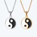 Punk Mythology Balance Powers Good Luck Necklace Feng Shui Lucky Charm Stainless Steel Yin Yang Necklace for Men Boy Jewelry