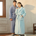 Luxury Super Plush Soft Thick Fleece Women Men Couple Long Bathrobe Set