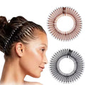New Colorful Comb Teeth Plastic Oval Headband Women Girls Hair Accessories Circle Rhinestone Elastic Flexible Comb Headbands