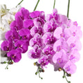 Hot Selling 9 Heads Pu Latex Real Touch Artificial Flowers butterfly Orchid Stem for Home Decoration