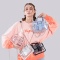 Fashion Waterproof Transparent Clear PVC Chains Messenger Crossbody Handbag Purse Bag Set for Girls&Woman