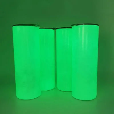 20 oz Glow in Dark Tumbler Luminous Mug Sublimation Luminous  Stainless Steel Straight Sublimation Skinny Tumbler With Lid Straw