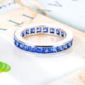 Fashion Jewelry Genuine 18 Carat Gold Natural Gemstone Blue Sapphire Real 18k Gold Engagement Ring for Women
