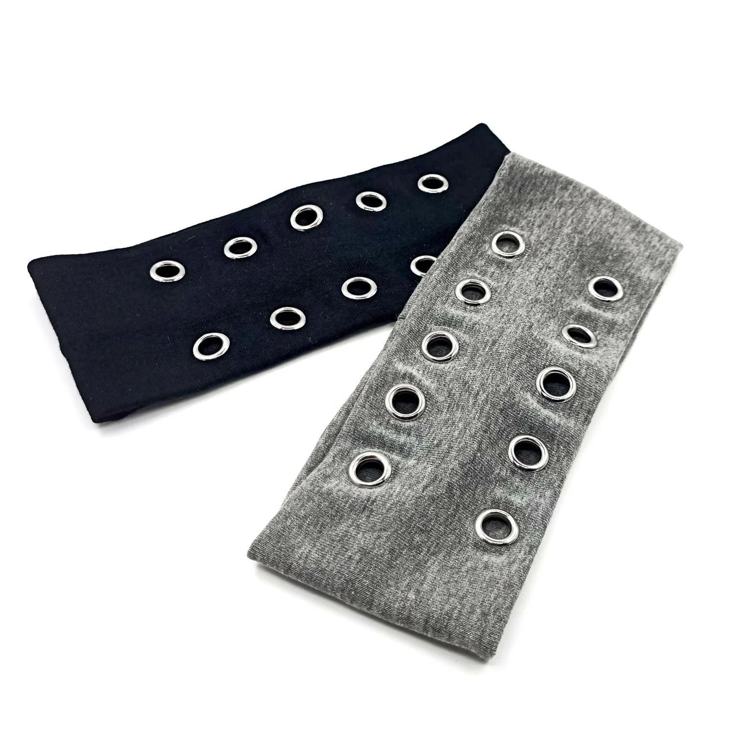 Custom Logo Punk Style Personalized Cotton Unisex Headband with Eyelets Sweat Feature European & American Style Party/Wedding