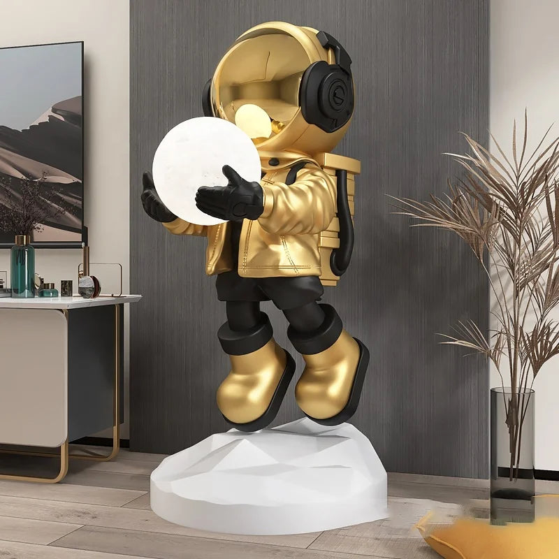 Life Size Fiberglass Astronaut Sculpture Resin Spaceman Statue for Home Decoration