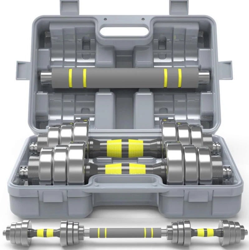Gym Equipment Professional Weight Lifting Training Adjustable Dumbbells Stand Stainless Steel Chrome Dumbbell Set 40kg