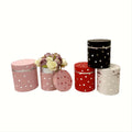 Factory Direct Creative Polka Dot Hot Silver Round Flower Gift Box 2-Piece Embossed Round Flower Bucket Box for Valentine's Day