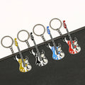 Cute Promotaionl Gift Enamel Metal Little Sublimation Guitar Keychain Accessories