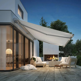 Factory Prices Custom Aluminum Curved Arm Electric Retractable Awning Awning Patio Patio Roof Outdoor Waterproof Awning