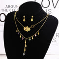 Fashionable Evil Eye Jewelry Set Evil Eye Fatima Stainless Steel Multi-layer Necklace Steel Earrings Jewelry